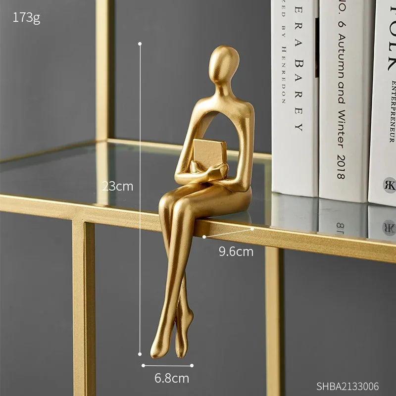 HOUSETIVE - Abstract Figurine Art Statue Decoration Home Lover Sculpture Ornament Desktop Decor Couple Sculpture Art Modern Artwork