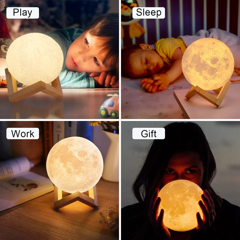 HOUSETIVE - Book Light LED Moon Light Galaxy Light, Moon Night Light, Girl, Boy, Child Birthday Gift, Bedroom Decoration Indoor lighting