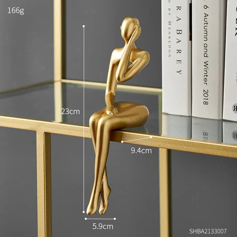 HOUSETIVE - Abstract Figurine Art Statue Decoration Home Lover Sculpture Ornament Desktop Decor Couple Sculpture Art Modern Artwork