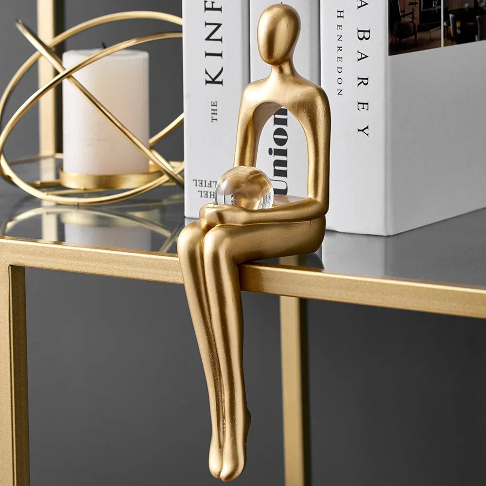 HOUSETIVE - Abstract Figurine Art Statue Decoration Home Lover Sculpture Ornament Desktop Decor Couple Sculpture Art Modern Artwork