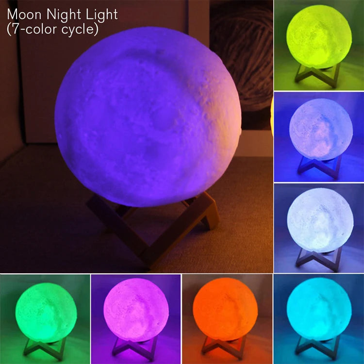 HOUSETIVE - Book Light LED Moon Light Galaxy Light, Moon Night Light, Girl, Boy, Child Birthday Gift, Bedroom Decoration Indoor lighting