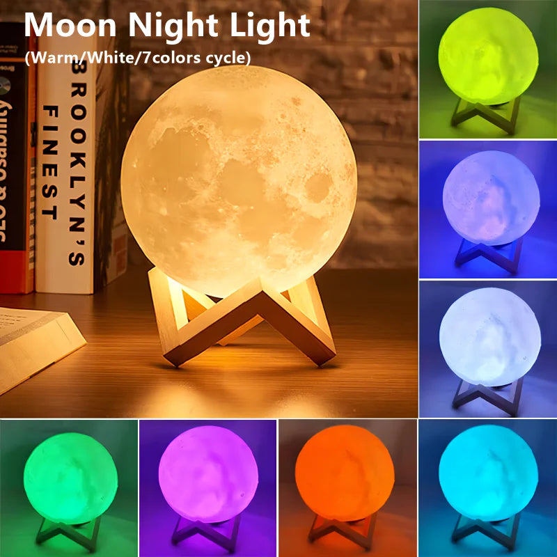 HOUSETIVE - Book Light LED Moon Light Galaxy Light, Moon Night Light, Girl, Boy, Child Birthday Gift, Bedroom Decoration Indoor lighting