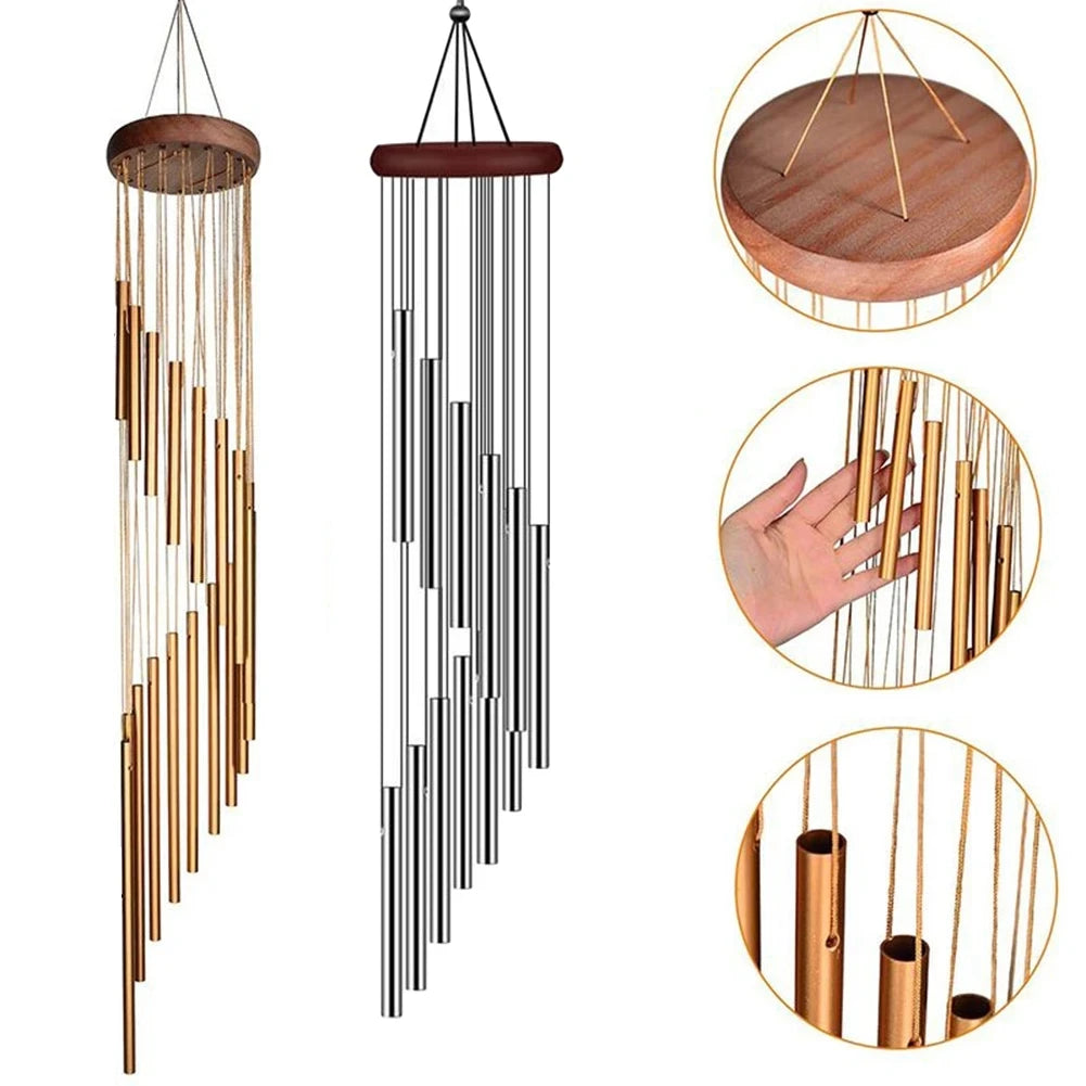 12-tube Aluminum Alloy Wind Chimes for Outdoor Garden & Memorial Gifts