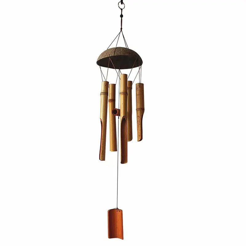 Handcrafted Bamboo Wind Chimes with Coconut Shell – Perfect for Garden & Home Decor