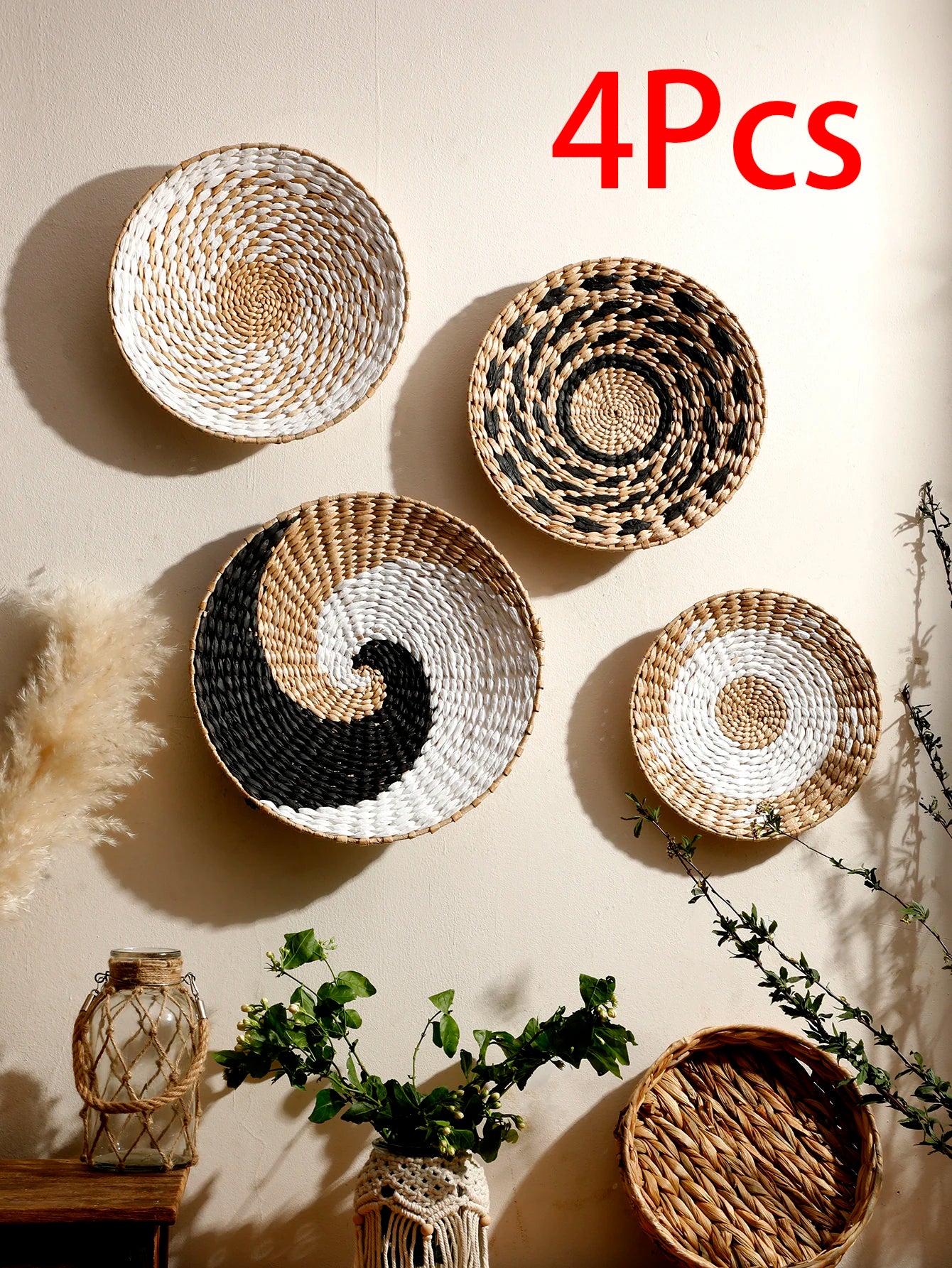 Handwoven Seagrass Wall Basket – Boho Hanging Decor for Home Interiors